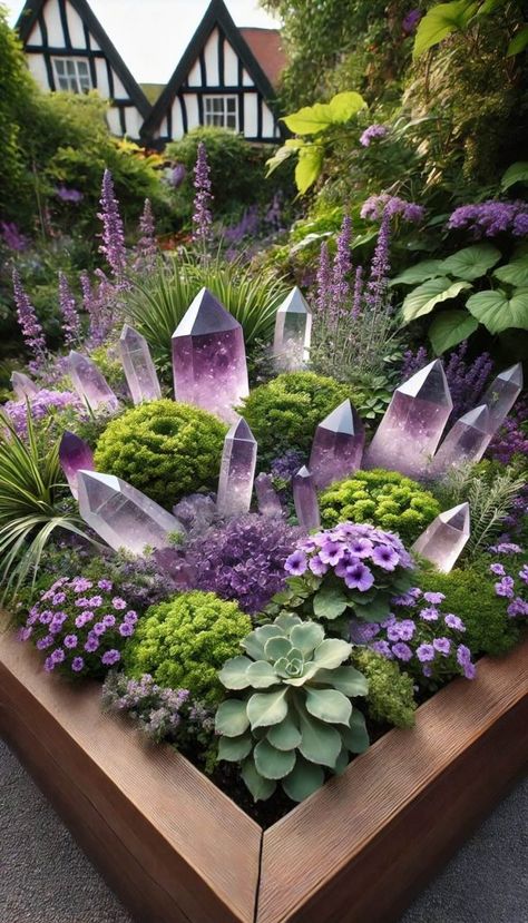 15+ Mystical Witchy Garden Ideas for a Magical Retreat 46 Witchy Garden, Healing Garden, Gothic Garden, Witch Garden, Garden Small, Crystal Garden, Edging Ideas, Moon Garden, Magic Forest