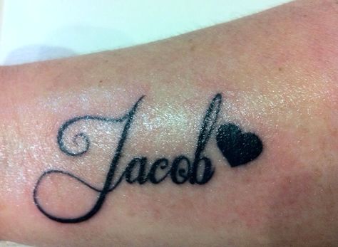 To Jacob with Love Jacob Tattoo Name Design, Jacob Name Tattoo, Jacob Tattoo, Jacob Name, Name Tattoo On Hand, My Three Sons, Swag Cartoon, Name Wallpaper, Name Writing