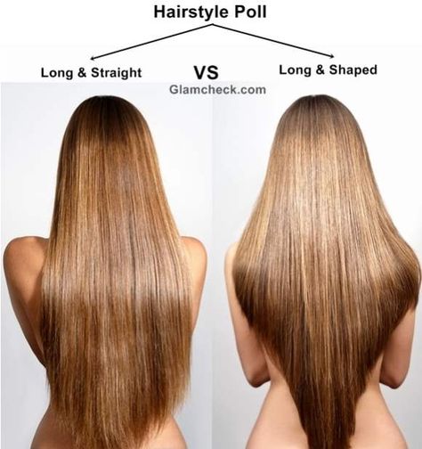 Hairstyle Poll - Long and Straight vs Long and Shaped Layered Haircut Back View, V Haircut With Layers, Round Haircut, Long Straight Layered Hair, Haircut Back View, Round Layers, Long Layered Haircut, V Shaped Haircut, Haircut Back