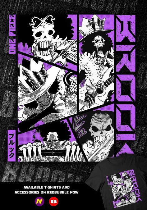 One Piece Manga Panel series by Respestyle Brook Manga Panel, One Piece Brook, Brook One Piece, One Piece T Shirt, Brooks One Piece, Streetwear Tshirt Design, Cross Wallpaper, Procreate Ipad Art, Small Business Packaging Ideas