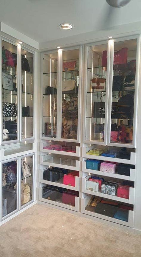 Purse Closet, Dressing Room Closet, Dream Closet Design, Walk In Closet Design, Luxury Closets Design, Closet Decor, Closet Remodel, Dream Closets, Glam Room