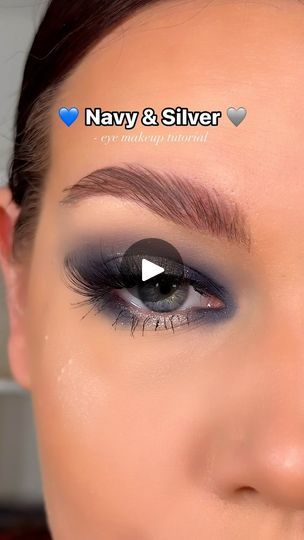 Spotlight Eye Makeup, Eye Makeup With Glitter, Amy Johnston, Mac Stack Mascara, Navy Blue Eyeshadow, Makeup With Glitter, Silver Eye Makeup, Uk Makeup, Silver Eyeshadow