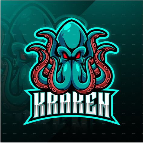 Kraken Octopus Esport Mascot #AD #Octopus, #SPONSORED, #Kraken, #Mascot, #Esport Angry Octopus, Octopus Logo, Kraken Logo, Logo Youtube, The Kraken, Octopus Design, Esports Logo, Gaming Logo, Cartoon Logo