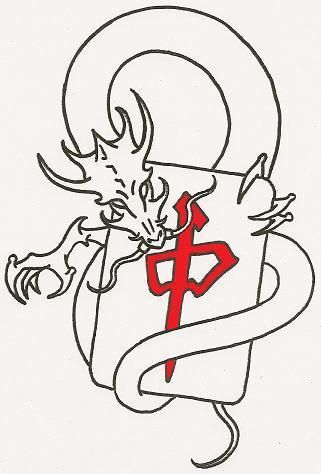 Portland Mahjong Society's, "Dragon Logo" Mahjong Tattoo Ideas, Mahjong Tile Tattoo, Mahjong Tattoo, Culture Tattoos, Red Dragon Tattoo, Mahjong Tile, Dragon Logo, Tattoo Water, Dragon Silhouette