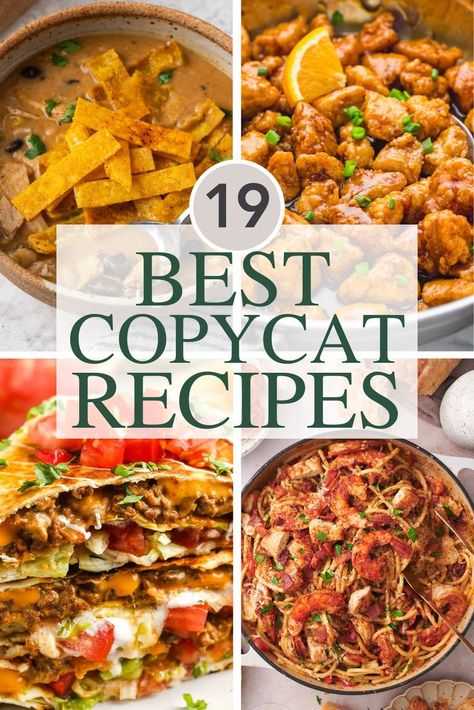 Four images of restaurant copycat recipes.