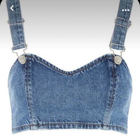 Buckle Strap Top, Denim Crop Top Outfit, Denim Bralet, Pola Bra, Denim Bralette, Crop Top Jeans, Sweetheart Crop Top, Sweetheart Top, Bralet Tops