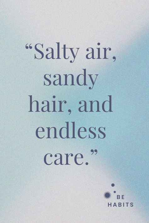 Quotes About Vacation, Salty Hair Quotes, Sandy Hair, Happy Vacation, Hair Quotes, Salty Hair, Beach Quotes, Beach Hair, Happy Places