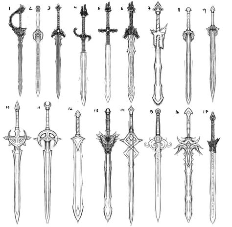 by @Viktormon Fantasy Swords Concept Art, Types Of Swords, Cool Swords, Drawing Base, Drawing Poses, Art Reference Photos, Tattoo Drawings, Drawing Reference, Art Reference