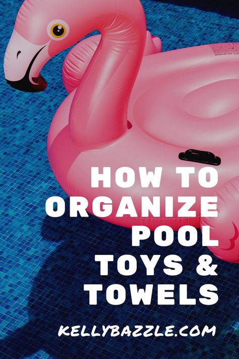 These are the products that helped me organize our pool accessories without breaking the bank. From a towel organization station to using auto accessories to tie our pool floats back, these are my creative and budget-friendly ways to keep everything in its place by your pool. Pool Float Storage Ideas, Pool Toy Organization, Float Storage, Pool Organization, Pool Float Storage, Pool Nets, Organization Station, Accessory Storage, Towel Organization