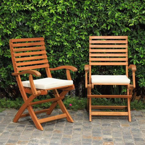 PRICES MAY VARY. 🪑 PREMIUM SOLID WOOD: Our wooden outdoor chairs are crafted from FSC acacia wood with a high-quality coating, ensuring durability and a stunning natural appeal; With a high capacity of 400 lbs, these wood patio chairs offer exceptional solidity and longevity 🪑 INNOVATIVE & SPACE-SAVING DESIGN: With a compact and foldable design, these wood folding chairs are a perfect choice for small spaces; Effortlessly open and fold in seconds, our wood folding chairs allow for easy storage Outdoor Chairs Wooden, Wood Patio Chairs, Bistro Dining Table, Folding Armchair, Wooden Folding Chairs, Folding Dining Chairs, Wood Folding Chair, Outdoor Folding Chairs, Relaxing Space