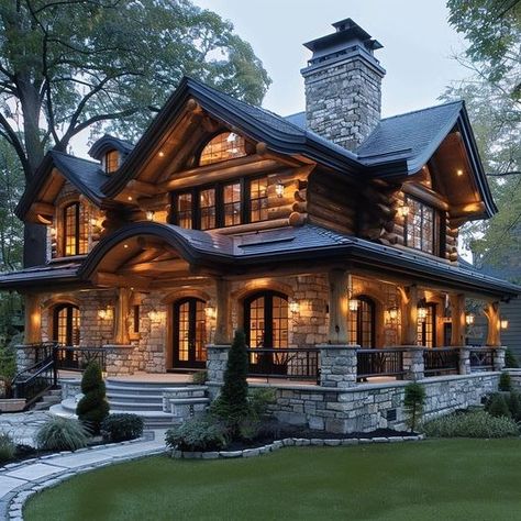 Home Is Not A Place, Casas Country, Woodland Retreat, Mountain Dream Homes, Log Cabin Ideas, Barn Style House Plans, Dream Life House, Log Cabin Homes, التصميم الخارجي للمنزل