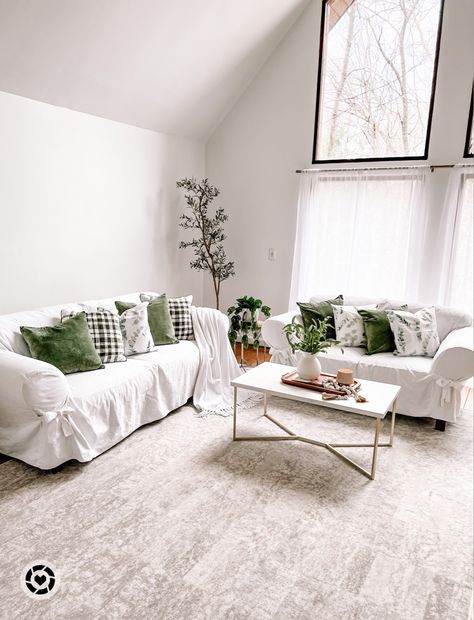 Sage green and white living room decor Follow my shop @MyMountainRetreat on the @shop.LTK app to shop this post and get my exclusive app-only content! #liketkit #LTKSeasonal #Easter #LTKhome @shop.ltk https://liketk.it/3BI1S Sage Green Farmhouse Living Room Decor, Sage Green Farmhouse Living Room, Spring Outdoor Decor, Red Floor Lamp, Green Living Room Decor, White Living Room Decor, Spring Living Room, Christmas Tree Shops, Coffee Table Centerpieces