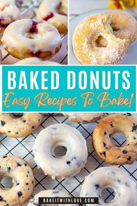 Easy Donut Recipe Baked, Donuts From Scratch, Homemade Baked Donuts, Chocolate Donuts Baked, Baked Doughnut Recipes, Biscuit Donuts, Doughnut Recipe Easy, Cake Donuts Recipe, Baked Donut