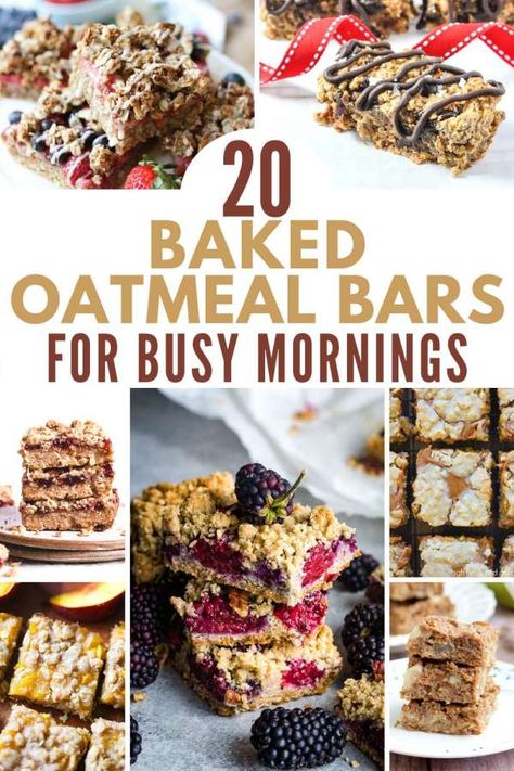 20 Oatmeal Breakfast Bars For Busy Mornings – Edible Crafts Whole Wheat Carrot Cake, Oatmeal Raisin Bars, Baked Oatmeal Bars, Peach Crumble Bars, Raspberry Oatmeal Bars, Diy Safe, Oatmeal Chocolate Chip Bars, Oatmeal Bars Recipes, Chocolate Oatmeal Bars