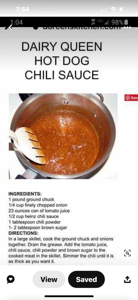 Dairy Queen Chili Dog Recipe, Dairy Queen Hot Dog Chili Recipe, Chili Dog Sauce Recipe, Best Hot Dog Chili Recipe, Hot Dog Chili Sauce Recipe, Hot Dog Chili Recipe, Chili Dog Sauce, Hot Dog Sauce Recipe, Hotdog Chili Recipe