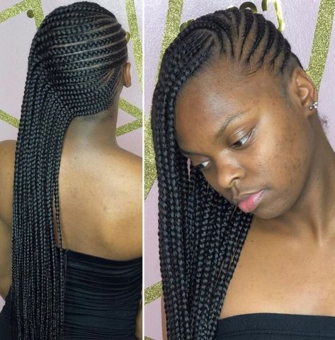 Simple Long Lemonade Braids Medium Size Braids, Protective Styles For Natural Hair Short, Beyonce Braids, Afro Twist Braid, Toddler Braided Hairstyles, Cornrow Ponytail, Lemonade Braids Hairstyles, Lemonade Braids, Cornrow Braids