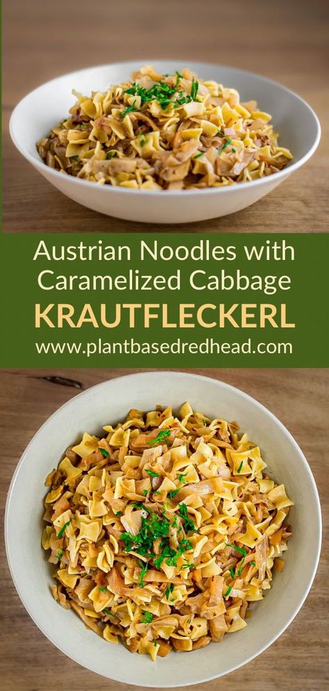 Vegan European Recipes, Vegan German Recipes, Vegan Hungarian, Noodles With Cabbage, Vegan Pasta Recipes Homemade, Cabbage Vegan, Vegan Entree Recipes, Austrian Food, Swiss Food