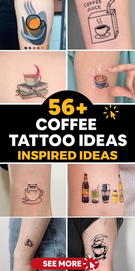 Discover a world of creativity with coffee-inspired tattoo designs. Embrace the essence of your beloved beverage through intricate artwork that embodies the warmth and aroma of a freshly brewed cup. Whether you prefer espresso or cappuccino, there's a tattoo waiting to reflect your love for coffee. Elevate your style with a unique piece that captures the charm of caffeine. Dive into the artistry of latte motifs and coffee plant patterns as you express your passion in ink. Latte Art Tattoo, Coffee Tattoo Ideas, Coffee Cup Tattoo, Wine Tattoo, Tool Tattoo, Cup Tattoo, Coffee Tattoo, Aeropress Coffee, Ankle Tattoos For Women