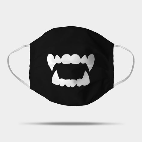 Funny Vampire Fangs Teeth Face Mask for Halloween or Just for Laughs -- Choose from our vast selection of non-medical face masks. Pick your favorite: Movies, TV Shows, Art, and so much more! One size fit all. Teeth Face Mask, Fangs Mask, Fangs Teeth, Funny Vampire, Vampire Mask, Vtuber Design, Mask For Halloween, Creepy Faces, Just For Laughs