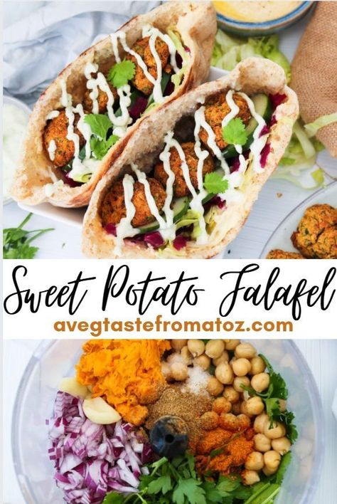 Tofu Puffs, Vegan Salmon, Sweet Potato Falafel, Fried Sweet Potato, Falafel Recipe, Falafels, Vegan Sides, Vegan Sausage, Vegan Appetizers