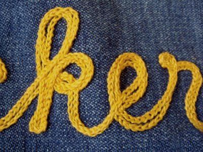 Chainstitch Lettering Chain Stitch Machine Embroidery, Vintage Chainstitch Embroidery, Chain Embroidery Stitch, Chain Embroidery, Chain Stitch Embroidery, Patches Fashion, Graphics Inspiration, Embroidery Library, Machine Design