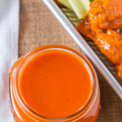 Homemade Ranch Dressing - Dinner, then Dessert Easy Homemade Buffalo Sauce, Buffalo Sauce Recipe, Easy Bbq Recipes, Easy Dipping Sauce, Dipping Sauces For Chicken, Wings Recipe Buffalo, Dinner Then Dessert, Chicken Wing Sauces, Homemade Buffalo Sauce