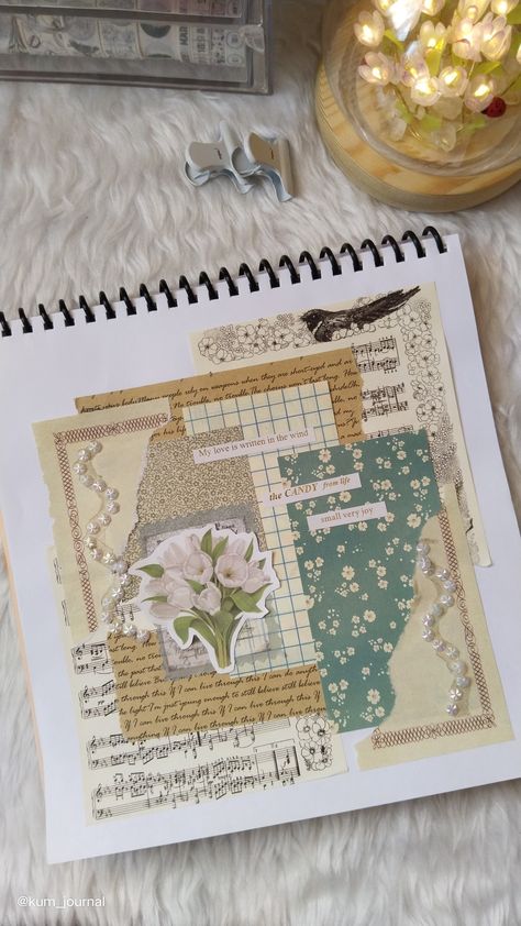 Scrapbook Journal Aesthetic Vintage, Journal Scrapbook Aesthetic, Year Scrapbook, Bujo Themes, Princess Artwork, Scrapbook Themes, Scrap Journal, Scrapbook Inspo, Art Collages