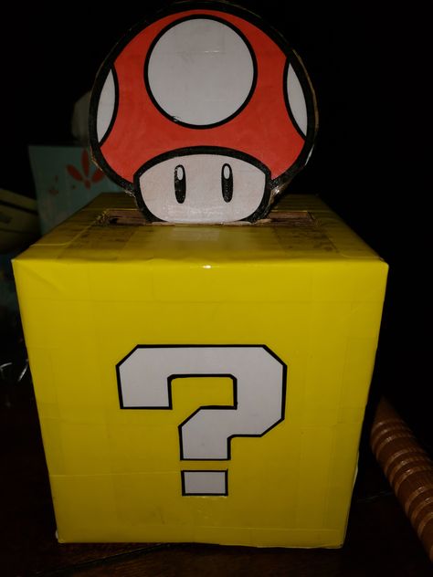 Valentines Day Box Ideas, Mario Question Mark, Mario Block, Valentines Day Box, Box Valentine, Valentine Boxes, Valentines Box, Valentine Day Boxes, Clothes Pin Crafts