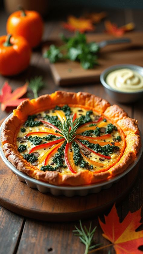 Fall Vegetable Quiche with Sweet Potato Crust Fall Quiche, Quiche With Sweet Potato Crust, Potato Crust Quiche, No Crust Quiche, Sweet Potato Crust Quiche, Sweet Potato Crust, Smashed Sweet Potatoes, Potato Crust, Vegetable Quiche