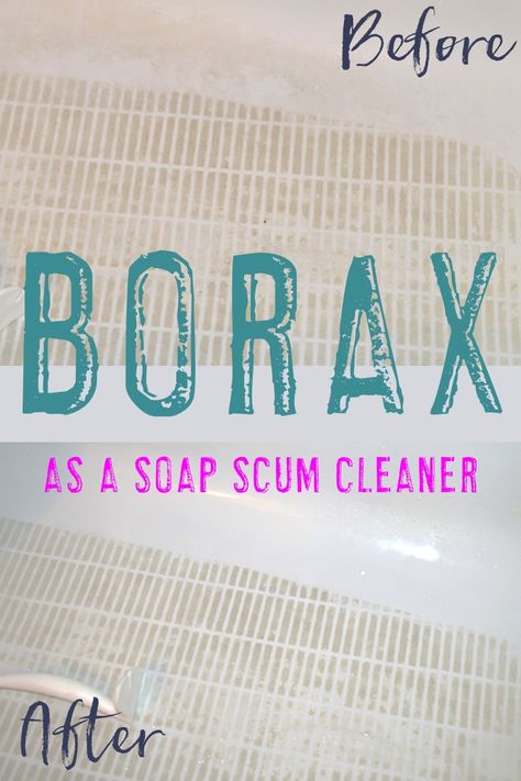 Using borax as a soap scum bathroom cleaner. It's an all natural cleaner that really does work! Borax Shower Cleaner, Borax Bathroom Cleaner, Cleaning With Borax Bathroom, Borax Cleaner, Soap Scum Cleaner, All Natural Cleaner, Best Shower Cleaner, Borax Uses, Homemade Shower Cleaner