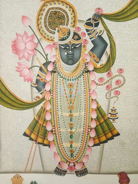 Shrinathji Tanjore Paintings, Shrinathji Drawing Sketch, Srinathji Drawing, Shrinath Ji Painting, Shrinathji Paintings On Canvas, Shrinathji Drawing, Srinathji Painting Pichwai, Srinathji Painting, Shrinathji Pichwai Paintings