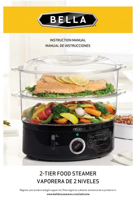 Bella 2-tier food steamer Manual Online: Steaming Guide: Fish And Seafood. FISh AND SEAFOOD 1. Most fish and seafood cook very quickly. Steam in small portions or in amounts as specified. 2. Clams, oysters and mussels may open at different times. Check the shells to avoid over cooking. Electric Steamer Recipes Meals, Electric Steamer Recipes, Food Steamer Recipes, Steam Vegetables Recipes, Steam Seafood, Electric Food Steamer, Steam Vegetables, Steam Salmon, Electric Steamer