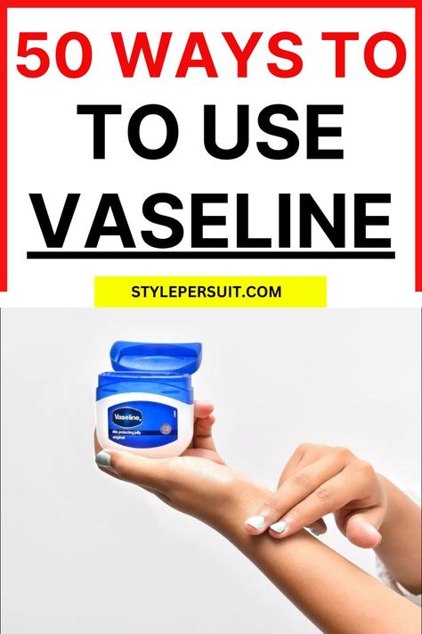 Vaseline, also known as petroleum jelly, is a versatile and inexpensive product that has been a staple in households for over a century. While it's commonly used as a moisturizer for dry skin, Vaseline has a multitude of unexpected uses that can simplify your life in various ways. From beauty hacks to household solutions, here are 101 surprising ways you can use Vaseline that you may not have known about. Hacks With Vaseline Beauty Tips, Uses For Vaseline Skin Care, What To Use Vaseline For, What Is Vaseline Good For, Vaseline And Lemon Juice For Face, Vaseline On Face, Vaseline Face, Vaseline Uses For Face, Vaseline For Face