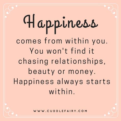 Mantra For Happiness, Yoga Captions, Happiness Is An Inside Job, Happiness Comes From Within, Hope Life, Thought Provoking Quotes, Inside Job, Finding Happiness, True Happiness