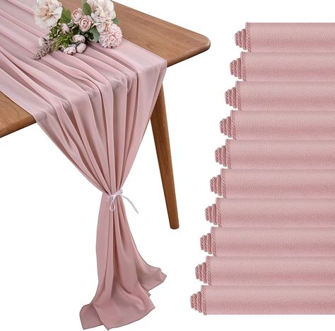 Dusty Rose Wedding Table, Tulle Table Runner, Chiffon Table Runner, Easter Dinner Table, Tulle Table, Table Rose, 39th Birthday, Baby Shower Table Decorations, Romantic Table