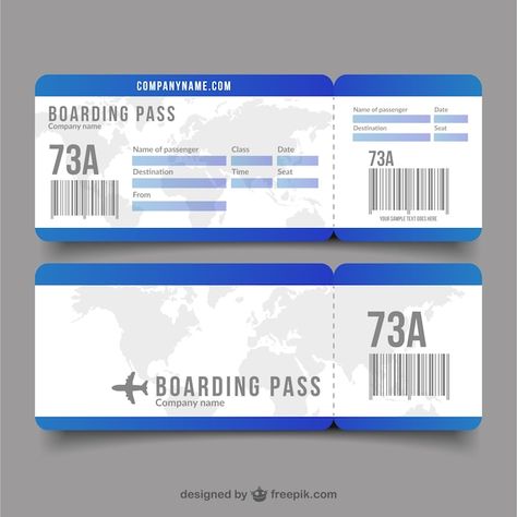 Ticket Avion, Airport Tickets, Ticket Design Template, Drivers Licence, Boarding Pass Template, Checked Baggage, Ticket Design, Airplane Tickets, Ticket Template