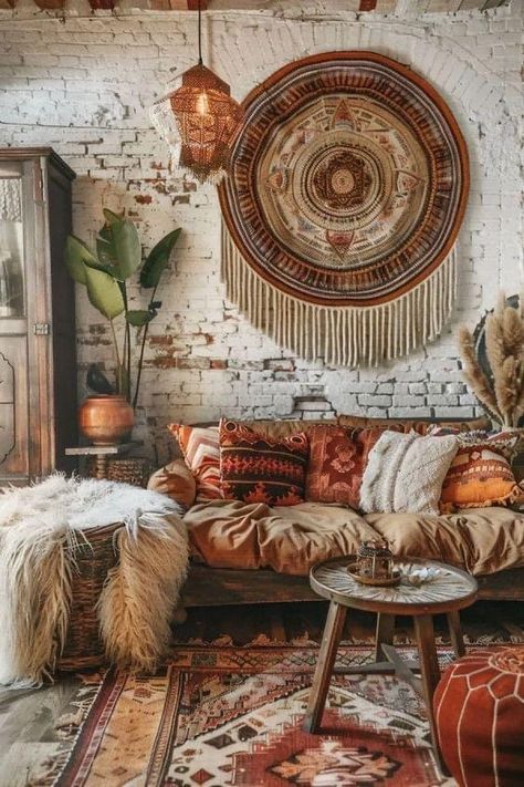 Bohemian Interior Design Living Rooms, Woodland Living Room, Living Room Hippie, Hippie Living Room, Boho Living Room Inspiration, Boho Living Room Ideas, Log Cabin Furniture, Summer Porch Decor, Boho Interior Design