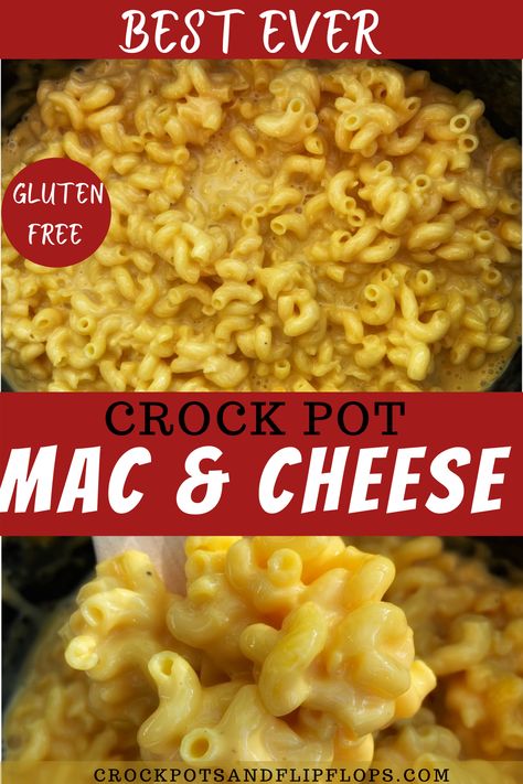 Gluten Free Mac And Cheese Recipe, Gluten Free Mac N Cheese, Crockpot Sides, Slow Cooker Macaroni And Cheese, Christmas Crockpot, Slow Cooker Macaroni, Slow Cooker Mac And Cheese, Easy Mac N Cheese Recipe, Gluten Free Mac And Cheese