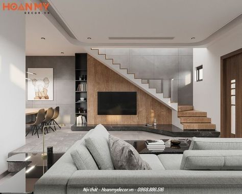 Staircase In Living Room, Entrance Staircase, Luxurious Staircase, تحت الدرج, Fluted Panel, Magnetic Light, Large Floor Plans, Foyer Entrance, Stairs In Living Room