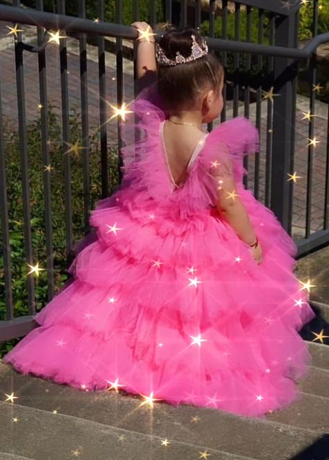 1st Birthday Girl Dress, Pink Dresses For Kids, Pink Toddler Dress, Toddler Birthday Dress, Pink Baby Dress, Barbie Pink Dress, Mary Pictures, Vestidos Color Rosa, First Birthday Dresses