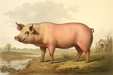 Pig Images, Pig Clipart, Pig Illustration, Animal Templates, Spring Images, The Graphics Fairy, Pig Farming, 19th Century Art, Graphics Fairy