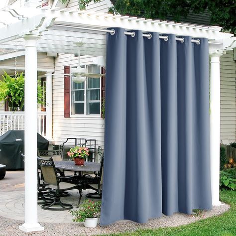 PRICES MAY VARY. 100% Polyester PACKAGE INCLUDED - The package contains 1 blackout curtain panel. Same color back as the front. STAINLESS STEEL GROMMET on the top with 1.6" inner diameter, which fits most standard curtain rods. THERMAL INSULATING - Triple wave materials is heavy duty and soft enough, which can block 85-95 sunlight. Curtains can repel summer heat and winter cold while protect your funiture from being exposed to the sun slightly. 100% PRIVACY - This outdoor curtain is a real sense Curtains Outdoor, Porch Gazebo, Privacy Ideas, Insulated Drapes, Outdoor Curtains For Patio, Porch Curtains, Pergola Curtains, Porch Windows, French Door Curtains