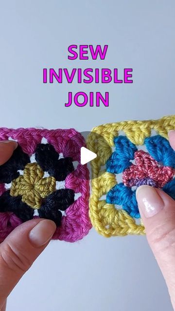 Tuula Kyrölä on Instagram: "Save for later! - Sewing an invisible seam on granny squares or any crochet or knitted pieces that have a row of stitches at the edge 💜  See a more detailed video on my YouTube channel! . . . . . . #crochettutorial #crochettips #grannysquares #createmakeshare #makersgonnamake #isoäidinneliö #igcrochet #wecrochet" Joining Granny Squares, Save For Later, Granny Squares, Crochet Basics, May 7th, My Youtube Channel, Crochet Tutorial, The Edge, Granny Square