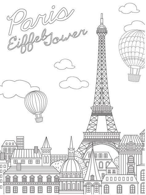 Eiffel Tower Drawing, Paris Drawing, Sewing Photography, Easy Coloring Pages, School Photography, Cool Coloring Pages, Coloring Book Art, Free Coloring Pages, Colouring Pages