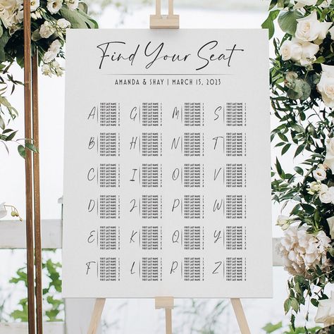 Create a fun and memorable seating plan for your big day with this acrylic Alphabetical Wedding Seating Chart! Arrange guests in ABC order, or get creative and switch around the letters for your own, unique twist. You'll be sure to surprise (and maybe shock) everyone! Your special day just got that much more special! Seating Chart Wedding Alphabetical, Unique Seating Chart Wedding, Unique Seating Chart, Wedding Seating Charts, Shock Everyone, Mirror Seating Chart, Abc Order, Seating Plan, Seating Chart Wedding