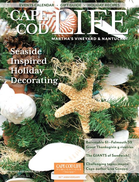 Seaside Decorating for the Holidays | Page 4 of 4 | Cape Cod LIFE Seaside Decorating, Cape Cod Christmas, Cod Christmas, Seaside Wreath, Crown Point Cabinetry, Red Amaryllis, Seaside Theme, Nantucket Baskets, Landscape Designers