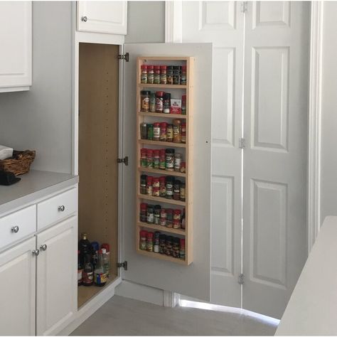 Pantry Layouts, Pantry Door Storage, Hollow Core Door, Door Spice Rack, Wall Spice Rack, Shop Apartment, Pantry Layout, Wall Mounted Spice Rack, Wood Spice Rack