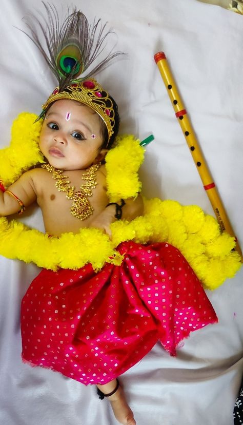 #kids cute pics #krishna getup Krishna Baby, Baby Boy Newborn Photography, One Month Baby, Monthly Baby Pictures, Newborn Baby Photoshoot, Little Krishna, Baby Krishna, Cute Pics, Baby Poses