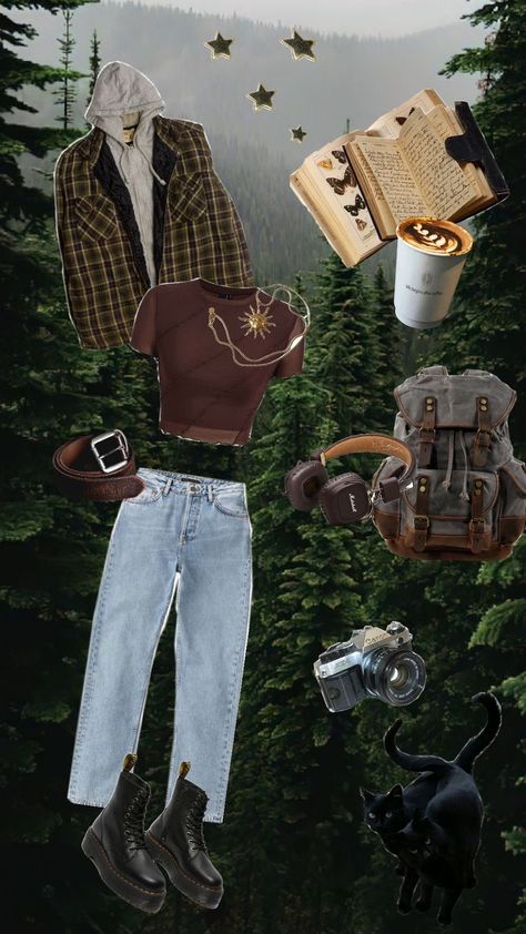 My idea of the perfect outfit for fall season, adventures in the woods and coffee time during rainy days Outfit For Rainy Day, Rainy Day Outfit For Fall, Grunge Fall Outfits, Outfit For Fall, Sensory Friendly, My Idea, Rainy Day Outfit, Soft Grunge, Coffee Time