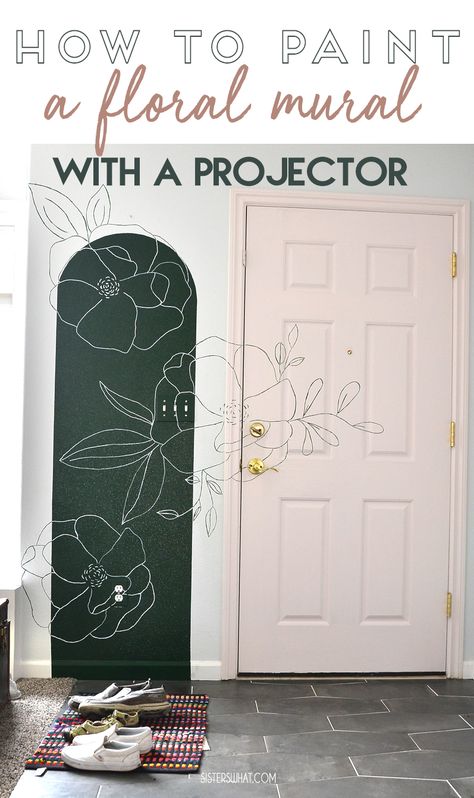 Hand Painted Bathroom Wall Mural, Sunroom Mural, Flower Wall Murals Painted Diy, How To Paint A Mural On A Wall, Mural Wall Art Creative, Hand Painted Murals For Home, Hand Painted Wall Murals Diy, Bathroom Mural Ideas, Boho Wall Murals Painted